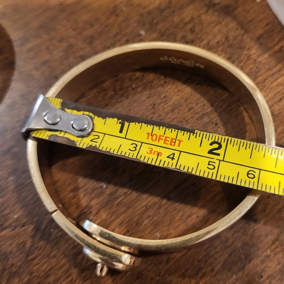Coach Pink & Gold Tones Hinged Bangle Bracelet - Picture 5 of 5